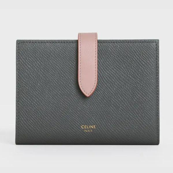 【CELINE】コピーミディアムストラップウォレット グレイン 10B643BRU